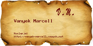 Vanyek Marcell névjegykártya